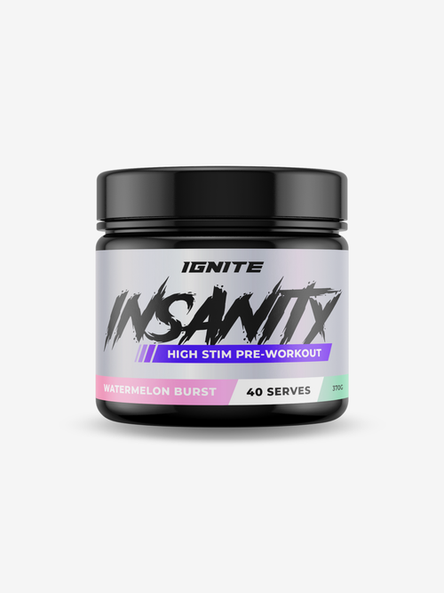 IGNITE INSANITY Watermelon Burst High Stim Pre Workout Dietary Supplement