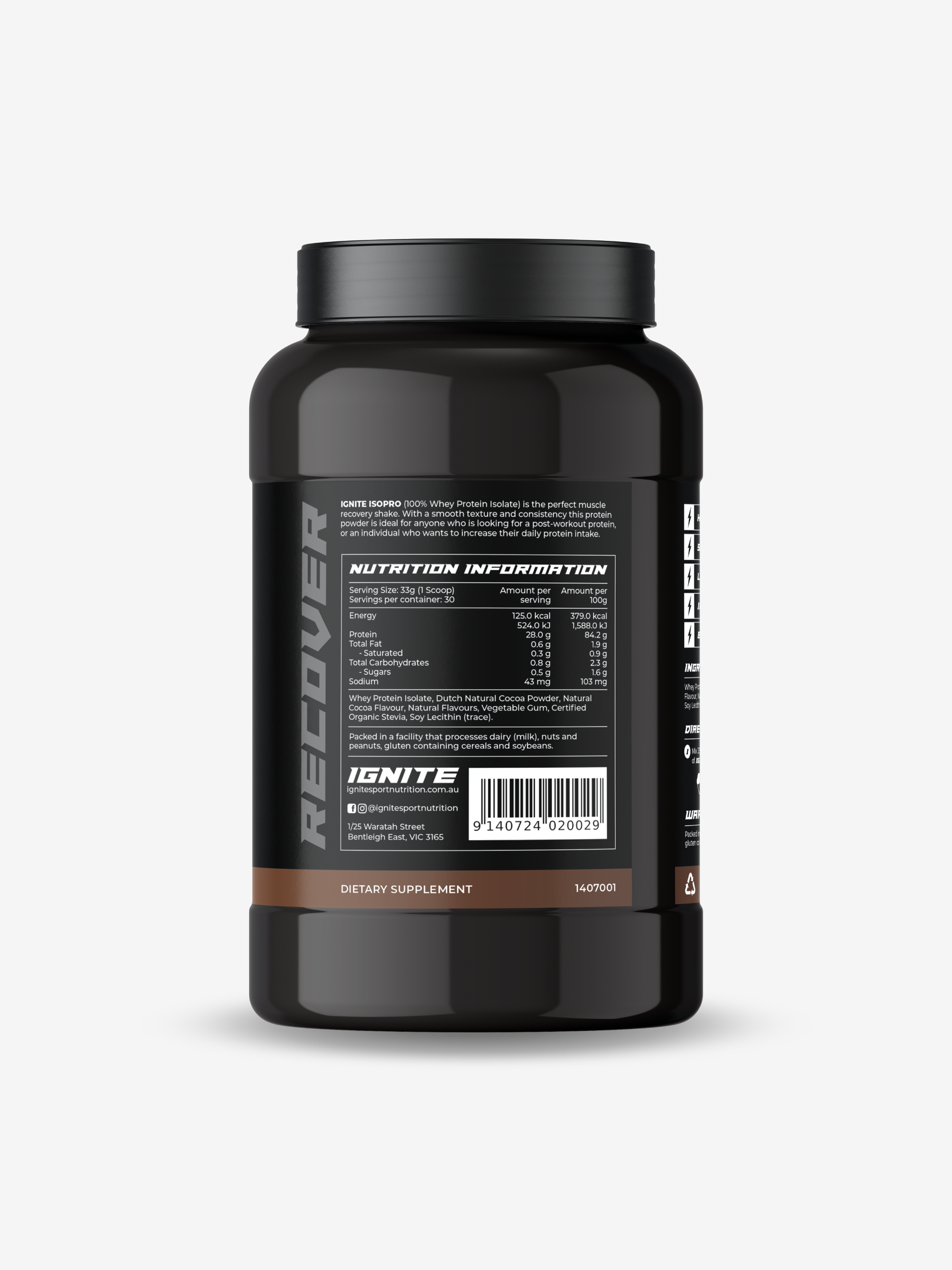 IGNITE ISOPRO Chocolate Whey Protein Isolate Dietary Supplement