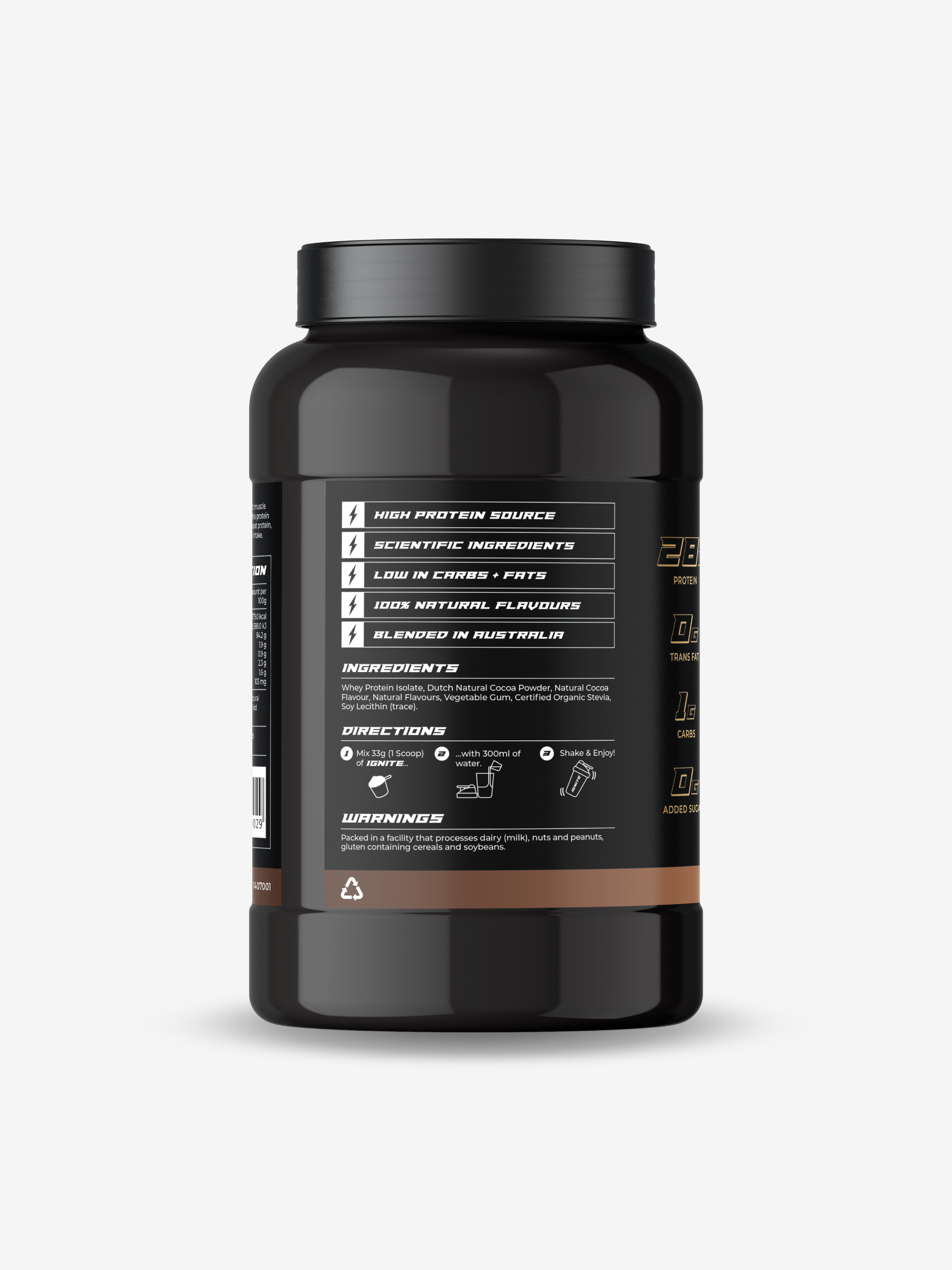 IGNITE ISOPRO Chocolate Whey Protein Isolate Dietary Supplement