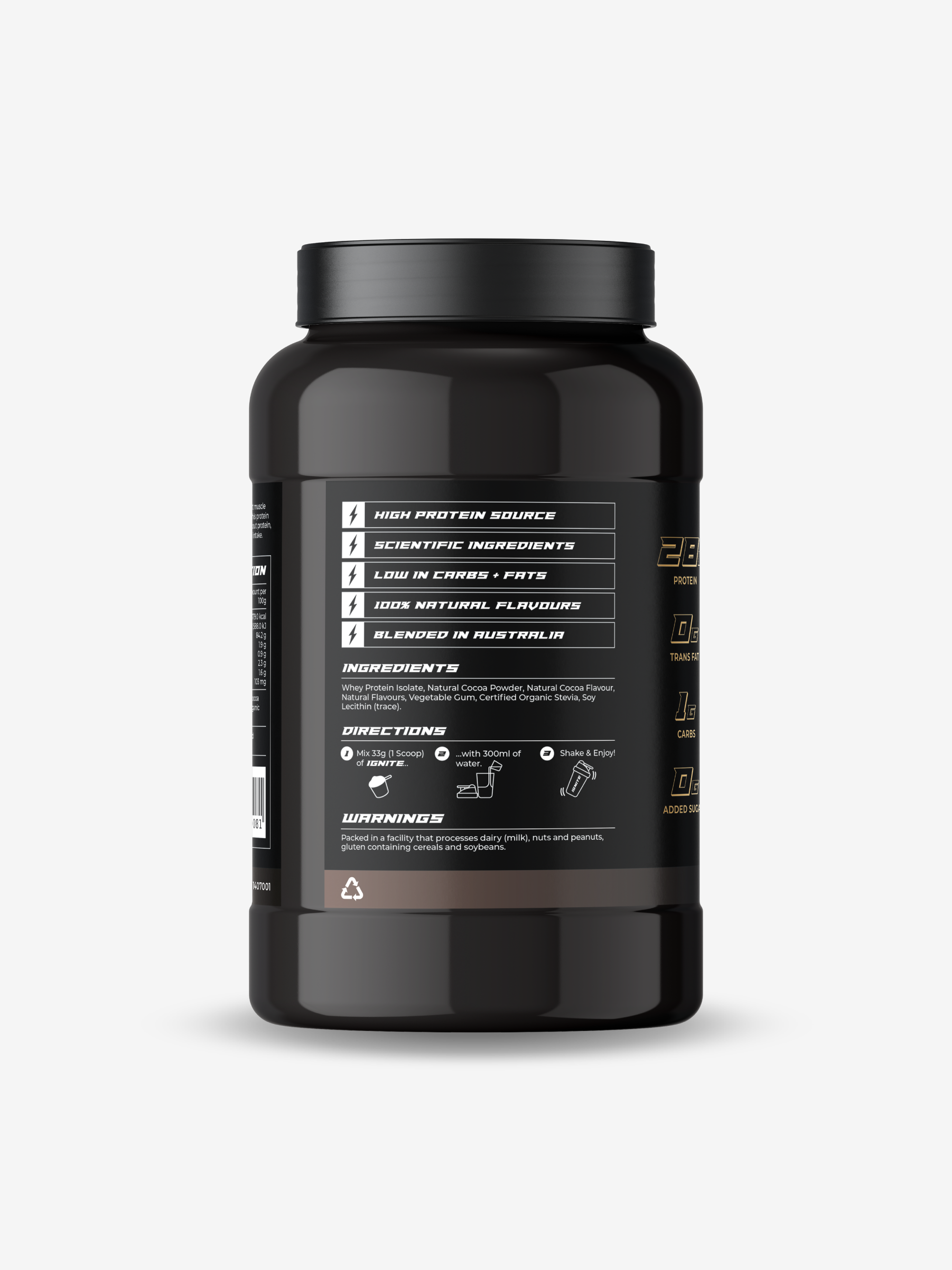 IGNITE ISOPRO Cookies & Cream Whey Protein Isolate Dietary Supplement