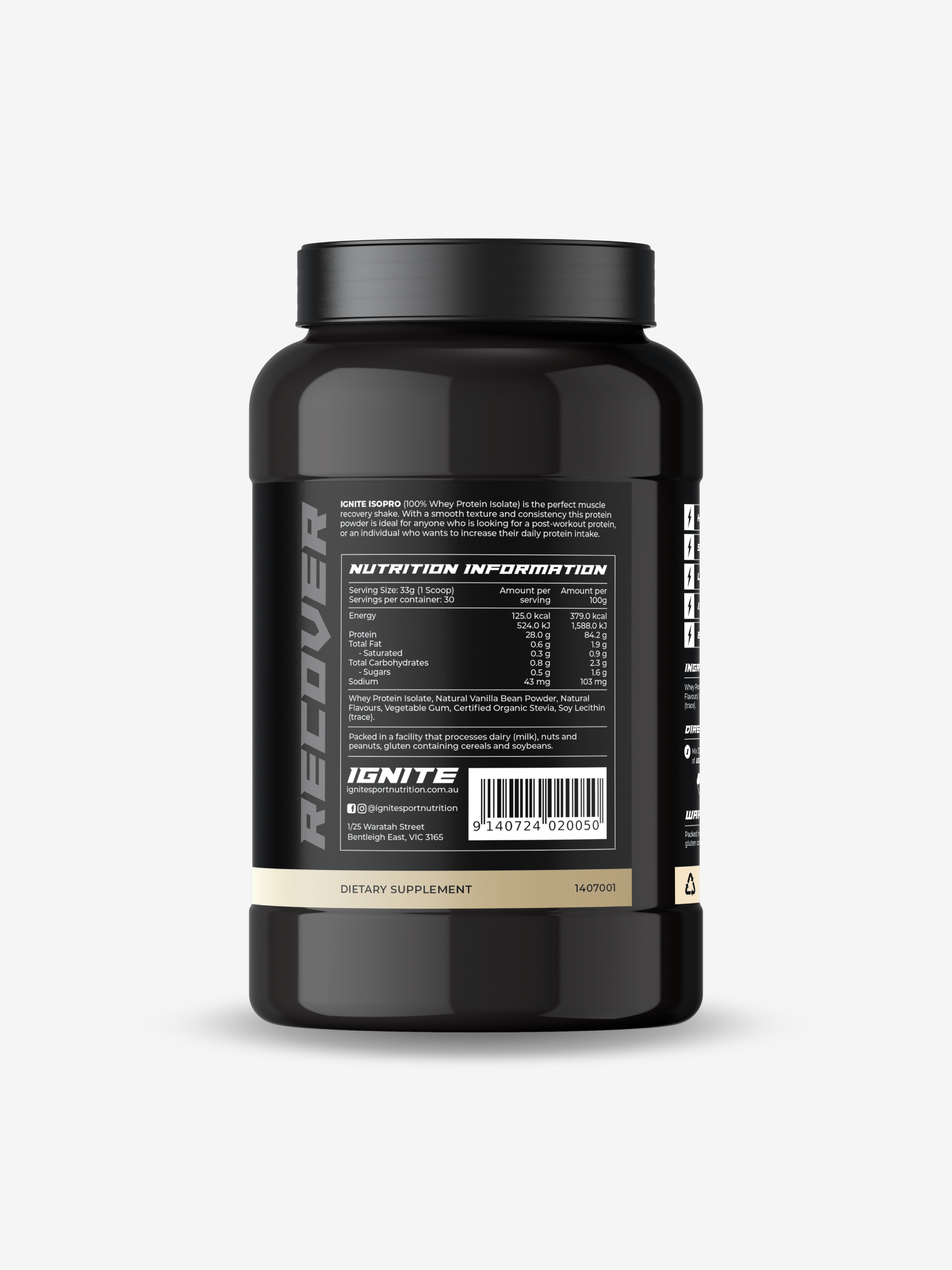 IGNITE ISOPRO Vanilla Whey Protein Isolate Dietary Supplement