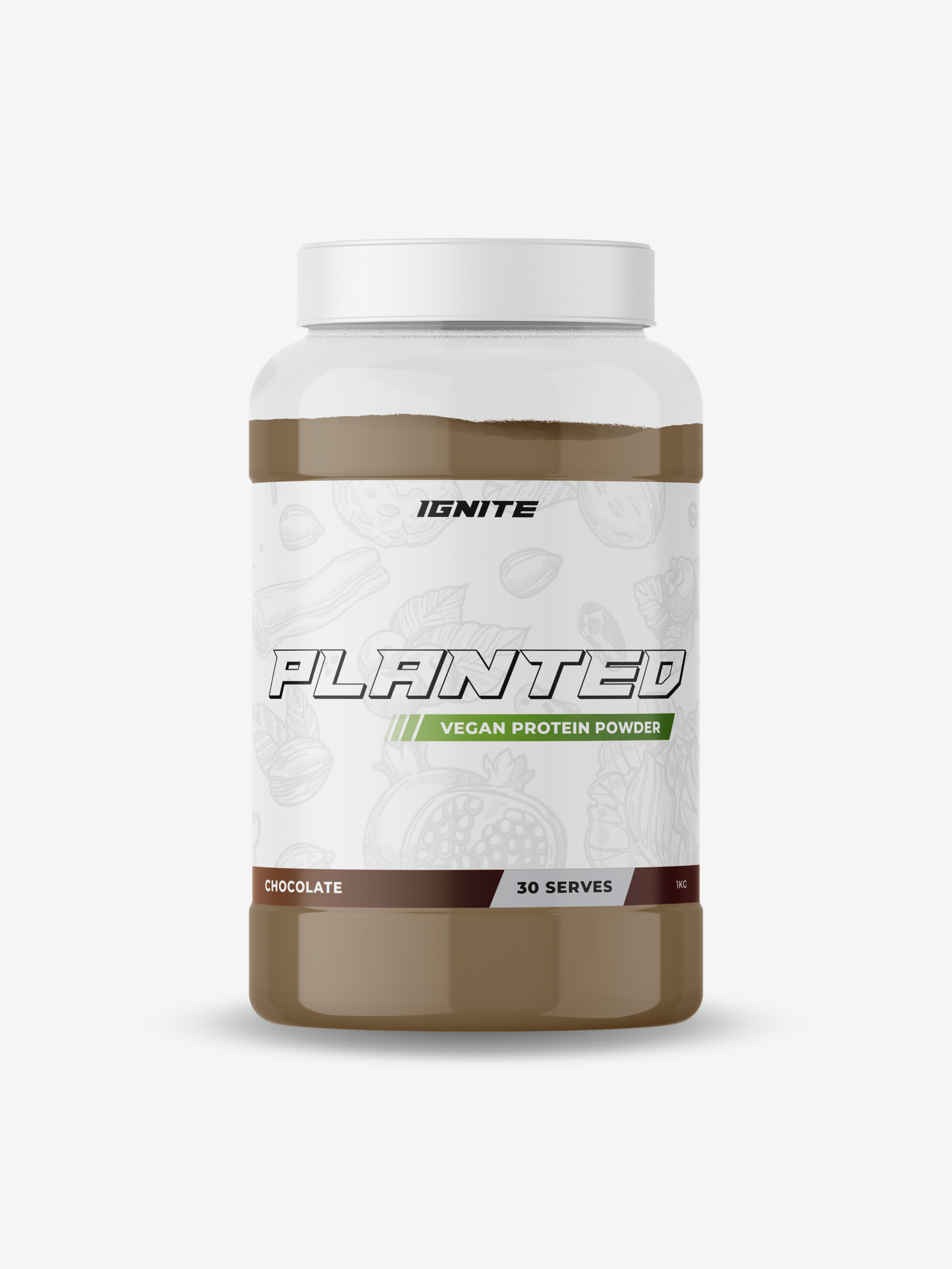 IGNITE PLANTED Chocolate Plant Based Vegan Protein Powder Dietary Supplement