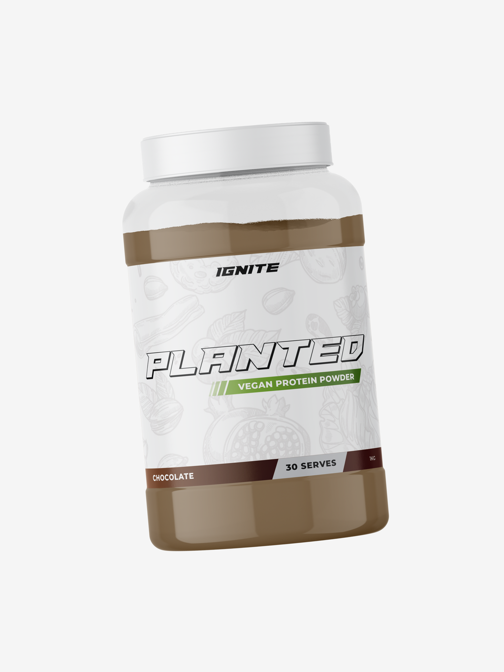 IGNITE PLANTED Chocolate Plant Based Vegan Protein Powder Dietary Supplement