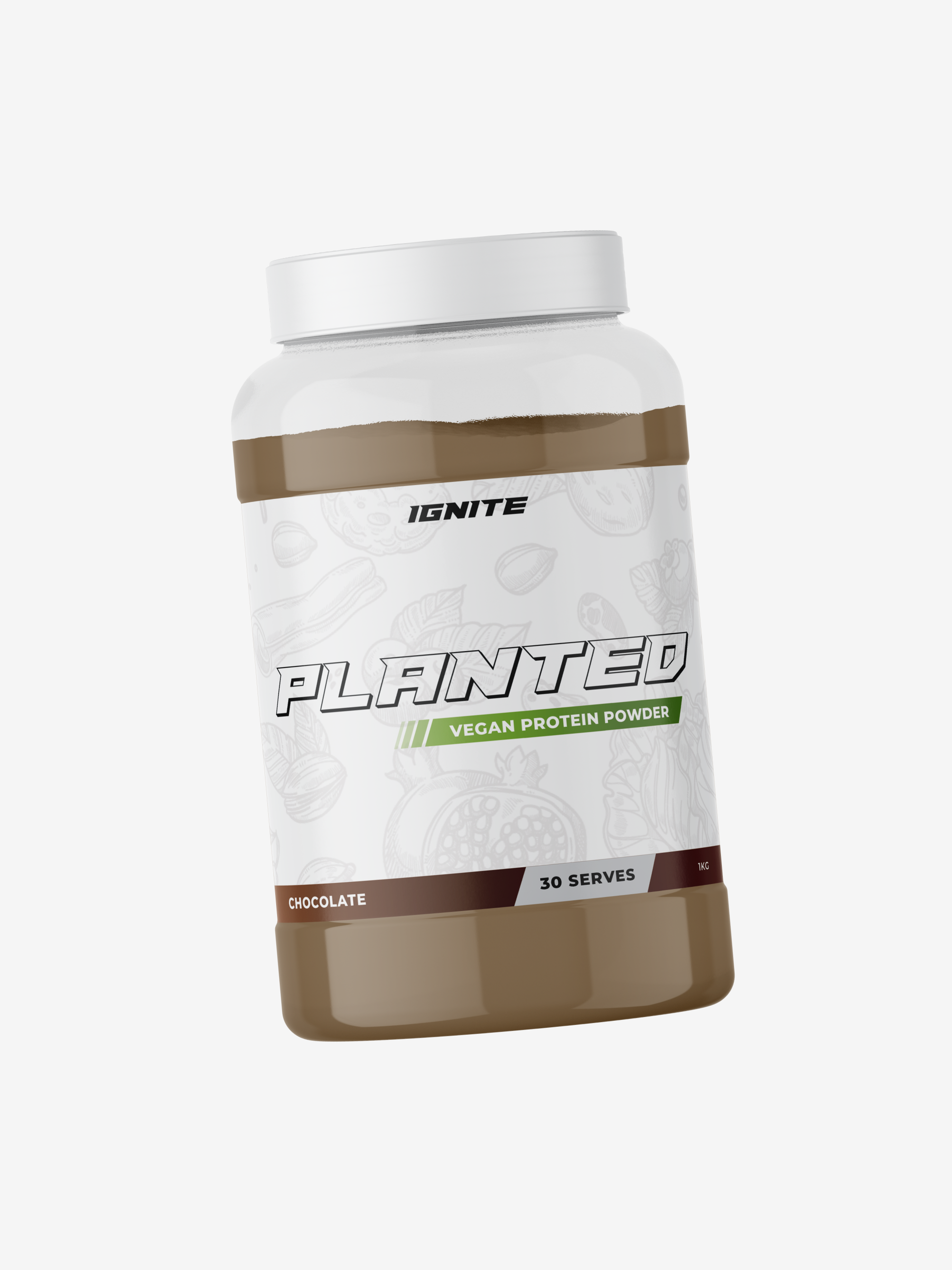 IGNITE PLANTED Chocolate Plant Based Vegan Protein Powder Dietary Supplement