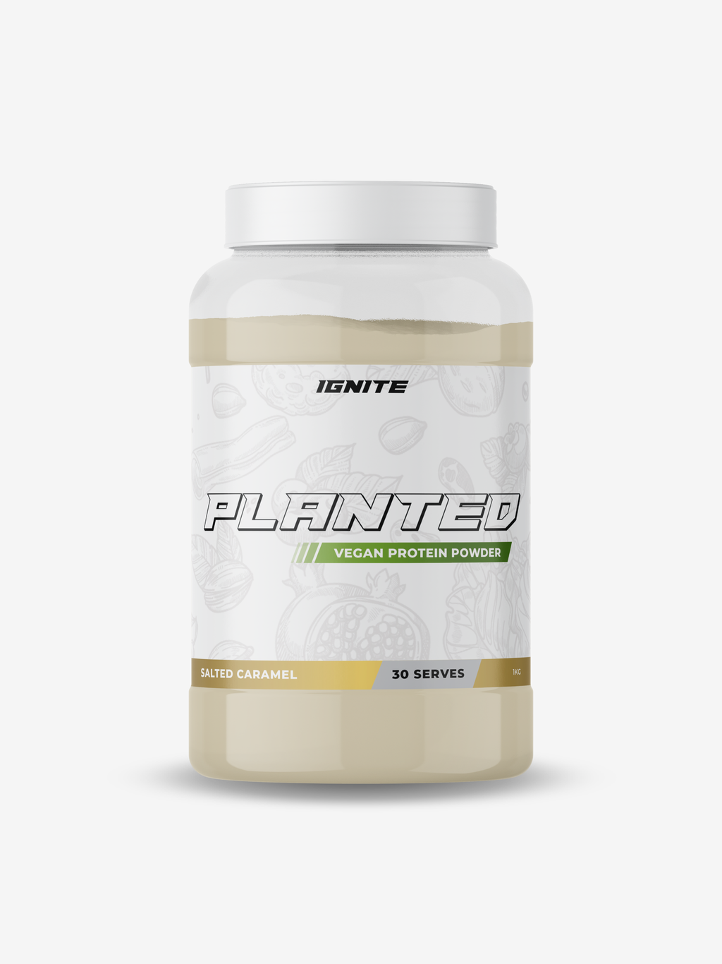 IGNITE PLANTED Salted Caramel Plant Based Vegan Protein Powder Dietary Supplement