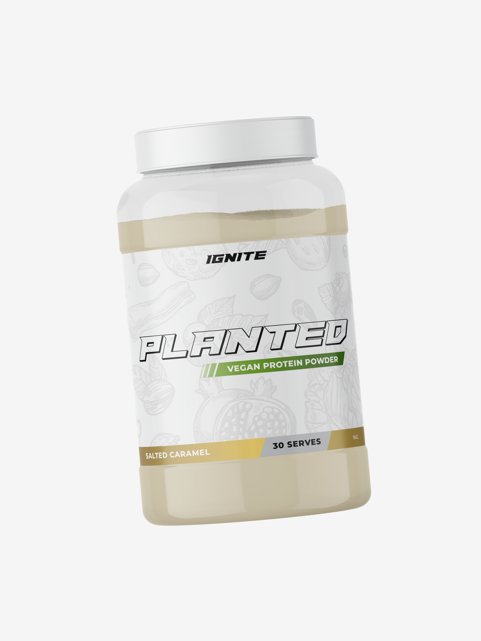 IGNITE PLANTED Salted Caramel Plant Based Vegan Protein Powder Dietary Supplement