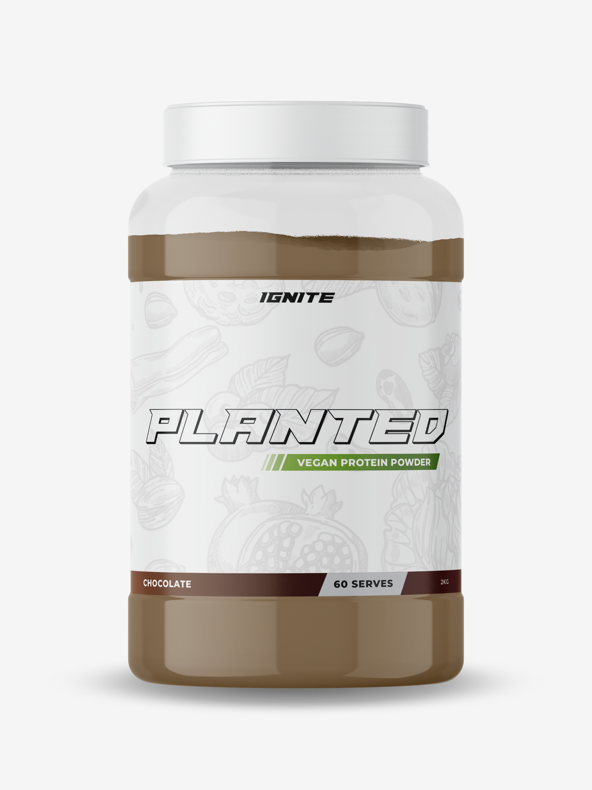 IGNITE PLANTED Chocolate Plant Based Vegan Protein Powder Dietary Supplement