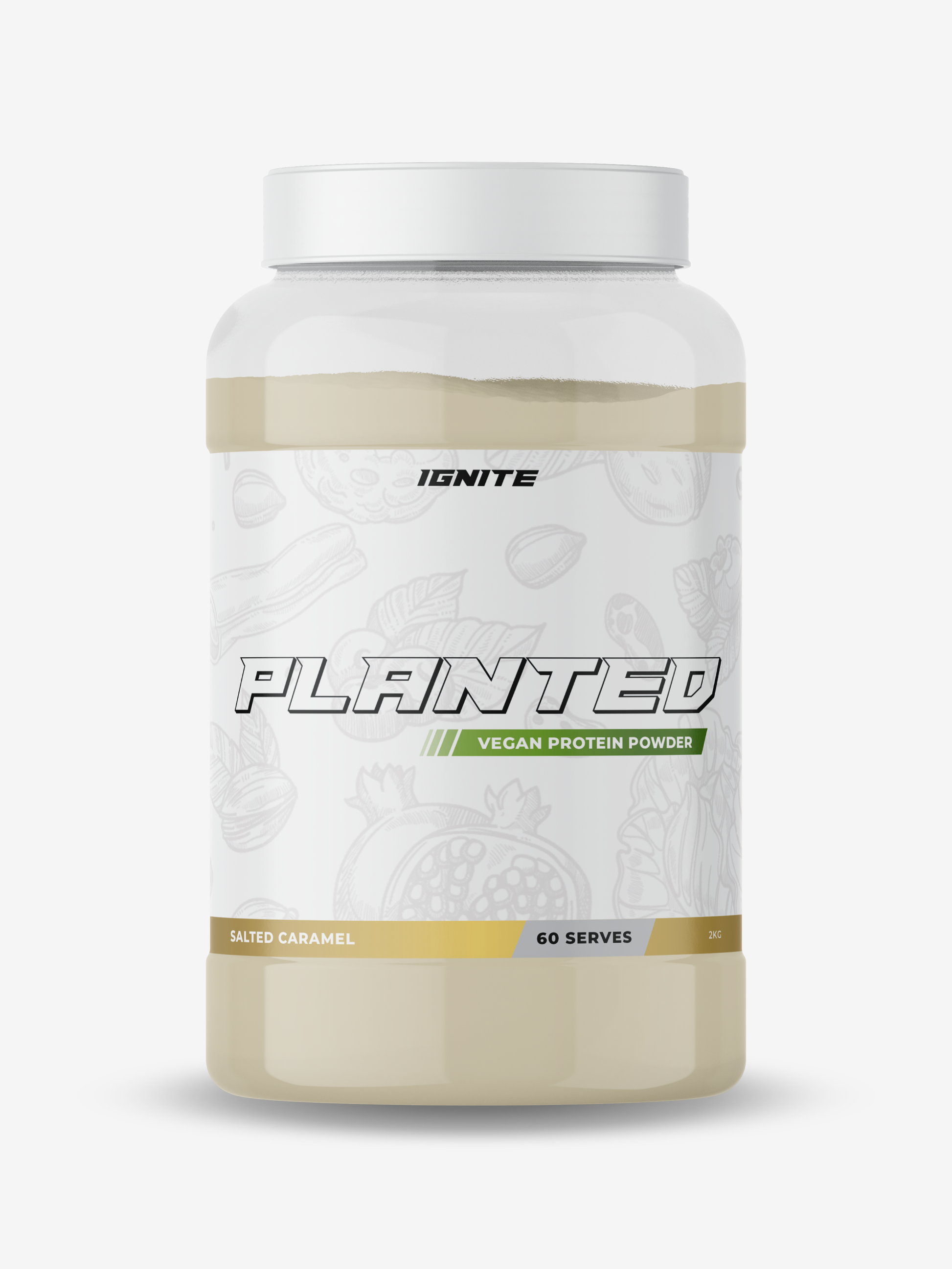 IGNITE PLANTED Salted Caramel Plant Based Vegan Protein Powder Dietary Supplement